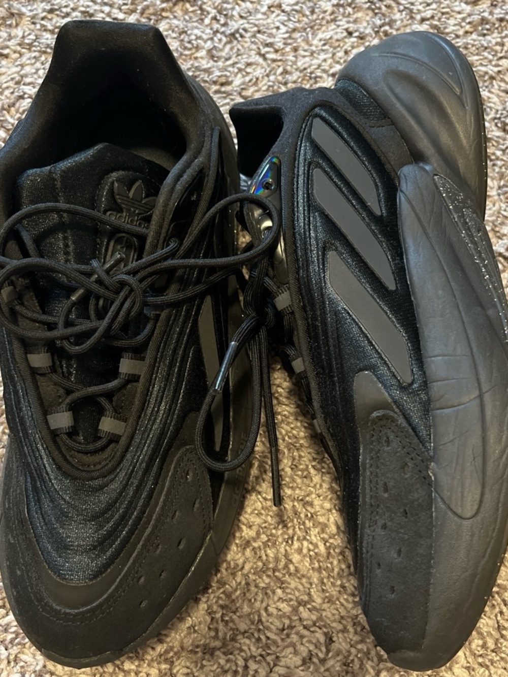 adidas Black Low-Top Athletic Sneakers with Textured Upper